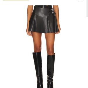 WeWoreWhat Black Faux Leather Mini Skirt